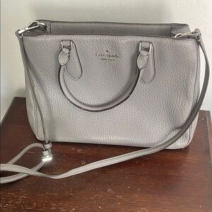 Kate Spade Gray Leather Tote Bag